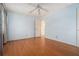 Bright bedroom with light blue walls and polished hardwood floors, offering a serene atmosphere at 2992 Westminster Nw Cir, Atlanta, GA 30327