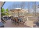 Outdoor dining set on a backyard deck perfect for entertaining or relaxing in a serene environment at 3225 Suffolk Dr, Cumming, GA 30041