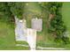 Overhead view of house, driveway, gravel area and backyard at 1585 Elliott Rd, Mcdonough, GA 30252