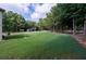 Expansive backyard featuring lush green grass and mature trees, perfect for outdoor activities and relaxation at 1585 Elliott Rd, Mcdonough, GA 30252