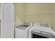 Laundry room equipped with a washing machine and dryer, plus wire shelving at 206 Glens Loop, Woodstock, GA 30188