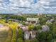 Aerial view of the property and neighborhood, nestled among mature trees with views of the city skyline at 1079 Arbor Ne Trce, Atlanta, GA 30319