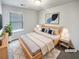 Well-lit bedroom featuring a cozy bed, stylish nightstands, and modern decor at 7109 Gladstone Cir, Lithonia, GA 30038