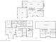 Complete home floor plan showing main level, second story and unfinished basement layout at 2138 Bramlett Nw Pl, Marietta, GA 30064