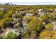 Scenic aerial view showcasing a neighborhood surrounded by lush greenery with the city skyline in the distance at 637 Linwood Ne Ave, Atlanta, GA 30306