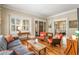 Cozy living room with hardwood flooring, large windows with plantation shutters, and comfortable seating arrangements at 637 Linwood Ne Ave, Atlanta, GA 30306