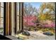 Street view through a window of a home with blooming spring trees at 637 Linwood Ne Ave, Atlanta, GA 30306