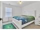 Cozy bedroom with a bed, soccer-themed accents, a window with blinds, and a playful rug at 1055 Crabapple Parc Dr, Roswell, GA 30076