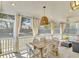 Relaxing screened porch with wood table, seating, and natural light at 1055 Crabapple Parc Dr, Roswell, GA 30076
