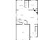 Floor plan displaying the layout of the downstairs kitchen, garage, laundry, and living room spaces at 120 Madison Grace Ave, Mcdonough, GA 30252