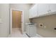 A utility sink and white cabinets in the laundry room at 4385 Old Hamilton Mill Rd, Buford, GA 30518