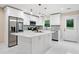 Modern kitchen featuring white cabinetry, stainless steel appliances, and a center island at 1601 Sycamore Nw Dr, Kennesaw, GA 30152