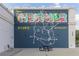 Upper Westside Atlanta Mural art wall showing nearby cities with seating area at 1922 Coal Pl, Atlanta, GA 30318
