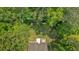 Aerial view of a home surrounded by mature trees and a well-maintained lawn at 8166 N Pine Cone Dr, Villa Rica, GA 30180