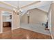 Dining room with hardwood floors and elegant chandelier at 8166 N Pine Cone Dr, Villa Rica, GA 30180