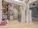 Unfinished basement with all the HVAC systems in view and wood flooring at 241 Rose Ridge Dr, Canton, GA 30115