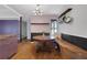 Bright dining area with built-in bench seating and a round wood table at 3650 Dogwood Farm Rd, Decatur, GA 30034