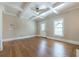 Spacious living room featuring coffered ceilings, hardwood floors and a bright, airy feel at 3055 Alston Dr, Decatur, GA 30032