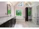 Bathroom featuring granite countertops, and a glass walk-in shower at 12350 Edenwilde Dr, Roswell, GA 30075