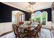 Elegant dining room with large windows offering a scenic view of the outdoors at 12350 Edenwilde Dr, Roswell, GA 30075
