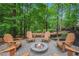 Cozy fire pit area with Adirondack chairs, perfect for outdoor gatherings at 12350 Edenwilde Dr, Roswell, GA 30075