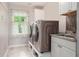 Well-organized laundry room with modern appliances and ample cabinet space at 12350 Edenwilde Dr, Roswell, GA 30075