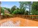 View of the expansive back deck area with stylish railing at 915 Summer Wind Pl, Roswell, GA 30075