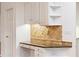 Kitchen counter area featuring granite countertops, and stone backsplash at 915 Summer Wind Pl, Roswell, GA 30075