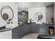 Contemporary bathroom with dual vanities, stylish fixtures, and a sleek, modern design at 8610 Sentinae Chase Dr, Roswell, GA 30076