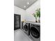 Contemporary laundry room with modern washer/dryer units and sleek design at 8610 Sentinae Chase Dr, Roswell, GA 30076