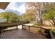 Backyard featuring a wooden deck, fenced yard, shed, and mature trees at 276 Atlanta Se Ave, Atlanta, GA 30315