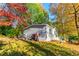 Home exterior highlighting the spacious backyard and mature trees at 7024 Evergreen Way, Buford, GA 30518