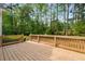 Spacious wooden back deck overlooking a lush green yard surrounded by mature trees for added privacy and tranquility at 500 Meadowmeade Ln, Lawrenceville, GA 30043