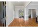 Inviting entryway with hardwood floors and views of the living spaces at 500 Meadowmeade Ln, Lawrenceville, GA 30043