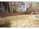 A large grassy backyard is shown with mature trees lining the back, offering privacy and shade at 3936 Toccoa Falls Dr, Duluth, GA 30097