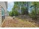 A backyard featuring a small concrete patio, trees and greenery at 3936 Toccoa Falls Dr, Duluth, GA 30097