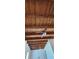 Close up on detailed ceilings with exposed wood beams and fan lighting at 1406 High Sierra Dr, Lawrenceville, GA 30043