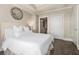 Primary bedroom features a large bed, neutral decor, and an ensuite bathroom at 2277 Peachtree Rd # 503, Atlanta, GA 30309