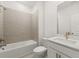 Bathroom with tile surround and modern vanity at 2831 Centerville Rosebud Rd, Snellville, GA 30039