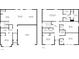 Floor plans showing layout of kitchen, dining area, living room, garage, and bedrooms at 3038 Chris Cir, Villa Rica, GA 30180