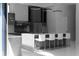 Modern kitchen with a large waterfall island, stainless steel appliances, and ample seating at 4031 Oak Forest Cir, Marietta, GA 30062