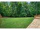Well-maintained backyard with a lush lawn and wooded perimeter, providing a private and peaceful setting at 244 Cedar Ridge Way, Dallas, GA 30157