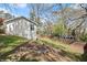 Level backyard with mature trees, wooden fence, and a cozy fire pit area for outdoor relaxation at 2870 Ridgemore Nw Rd, Atlanta, GA 30318