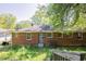 Backyard view of brick house with some overgrown areas at 1239 Avonwood Sw Cir, Atlanta, GA 30311