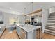Bright, spacious kitchen with gray cabinets, an island with seating, and open layout to living room at 1903 River Birch Ln, Atlanta, GA 30316