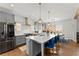 Modern kitchen with stainless steel appliances, gray cabinets, and a large island with seating at 1903 River Birch Ln, Atlanta, GA 30316