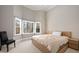 Neutral bedroom with a bay window view and light wood furnishings at 4620 Chattahoochee Se Xing, Marietta, GA 30067