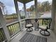 Relaxing screened porch with stylish chairs, an accent table, and views of the neighborhood at 1601 Bonica Xing # 1601, Cumming, GA 30040
