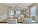 Open concept dining area showcasing a chandelier and seamless flow to the adjacent living spaces at 4145 Alveston Dr, Atlanta, GA 30349