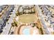 Aerial community view showcasing amenities including the pool and park areas at 6210 Bellmoore Park Ln, Duluth, GA 30097